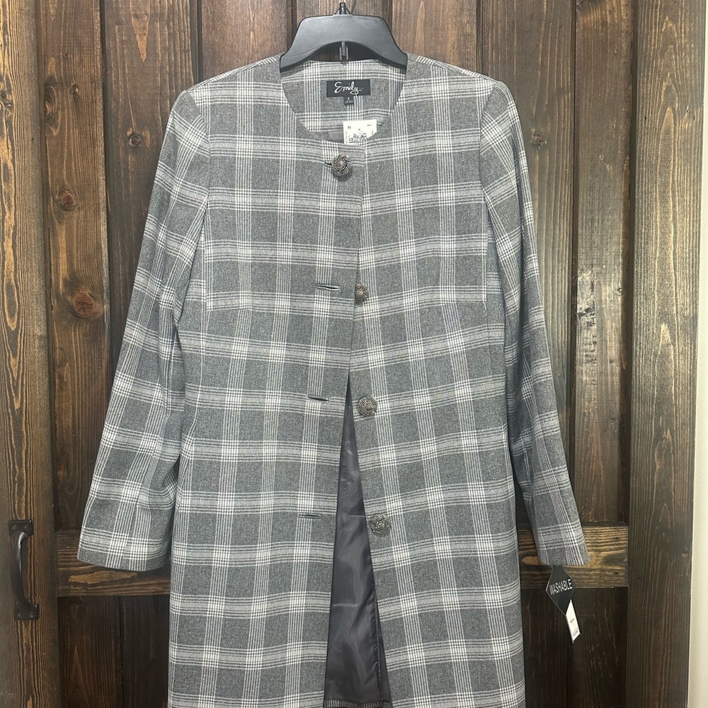 Gray Blazer Tailored Suit Jacket